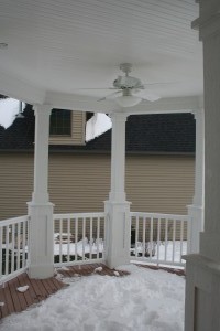 Front porch , imagine yourself in the summer under the fan with a cool beverage.   