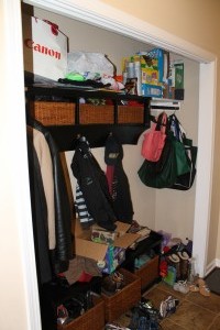 Before, a mudroom closet.    