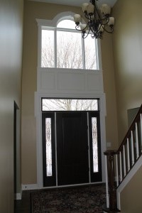 After new front door and trim.    